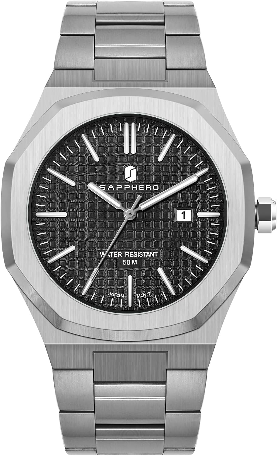 Thumbnail 4 de SAPPHERO Orologio Uomo Acciaio 50M impermeabile elegante analogico