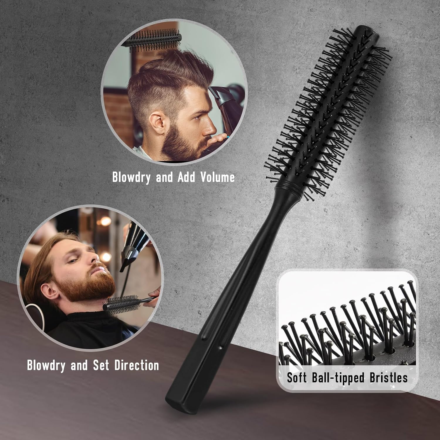 Thumbnail 2 de Dylapick Haarbürste Kamm Männer Styling – Rundbürste, Wildschweinborsten & Texturkamm im Set