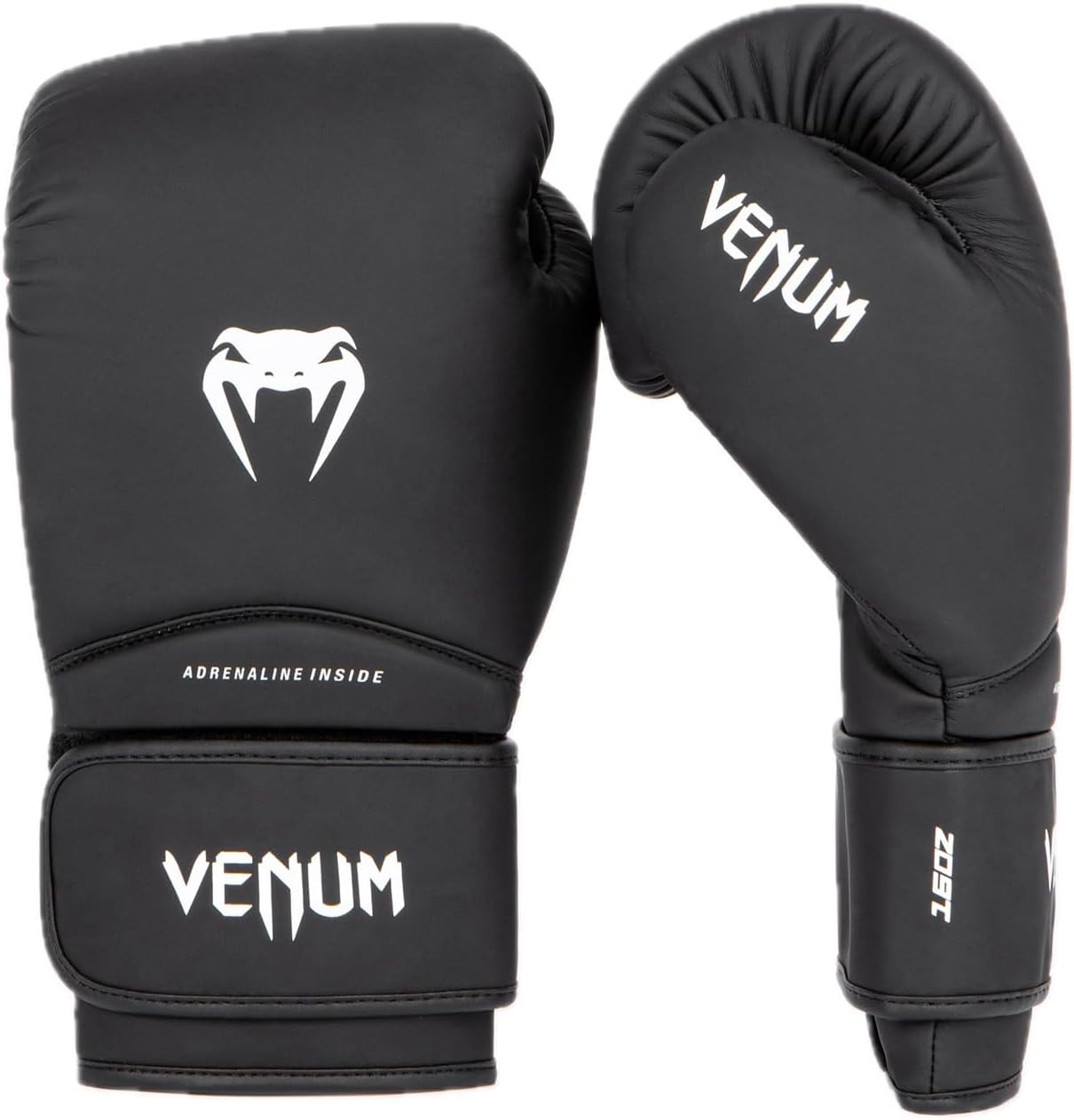 Detalle de VENUM CONTENDER 1.5 ボクシンググローブ 14oz ブラック×ホワイト セミレザー製