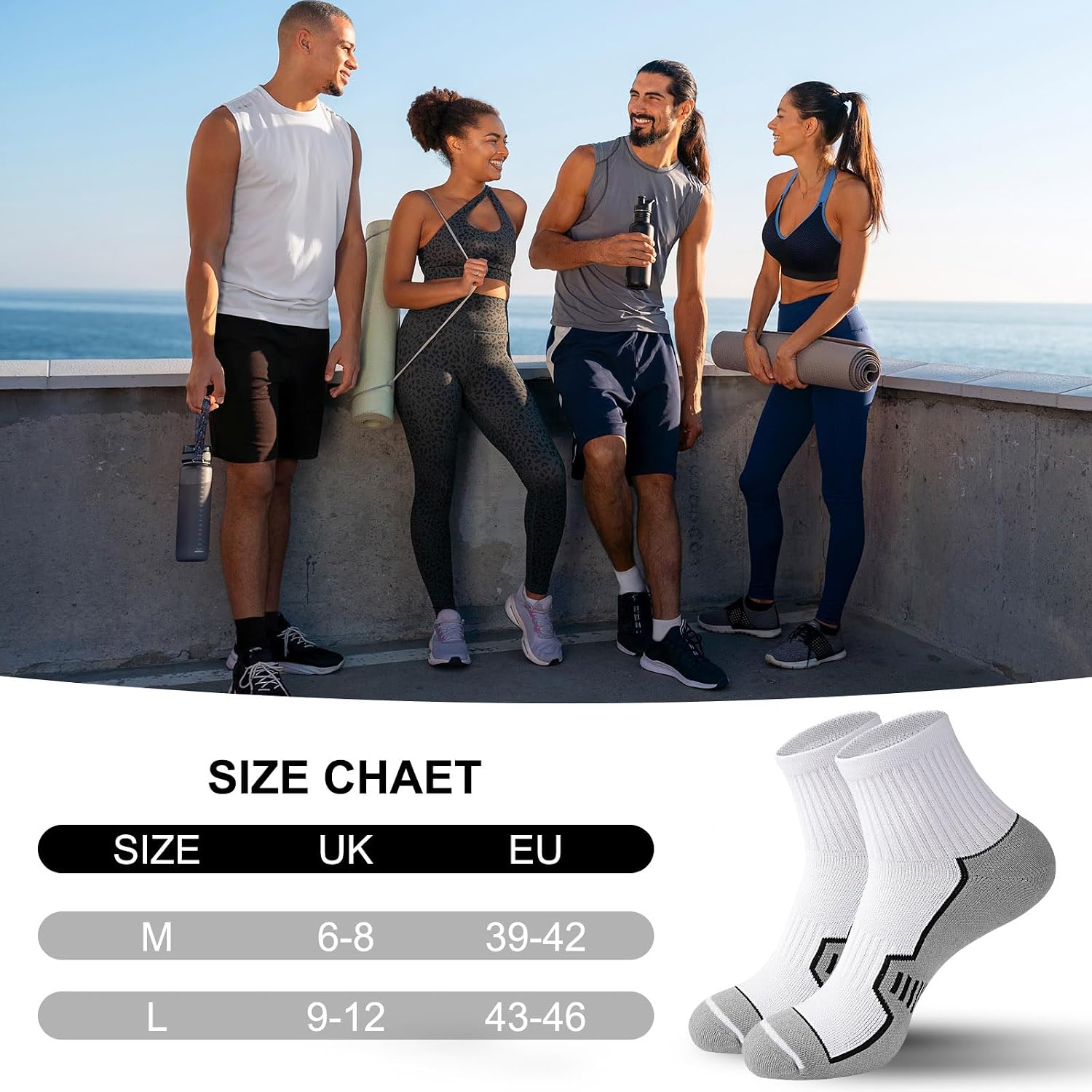 Detalle de ILovDaisy Running Trainer Socks for Men – Cushioned, Anti-Blister Ankle Socks (6 Pairs)
