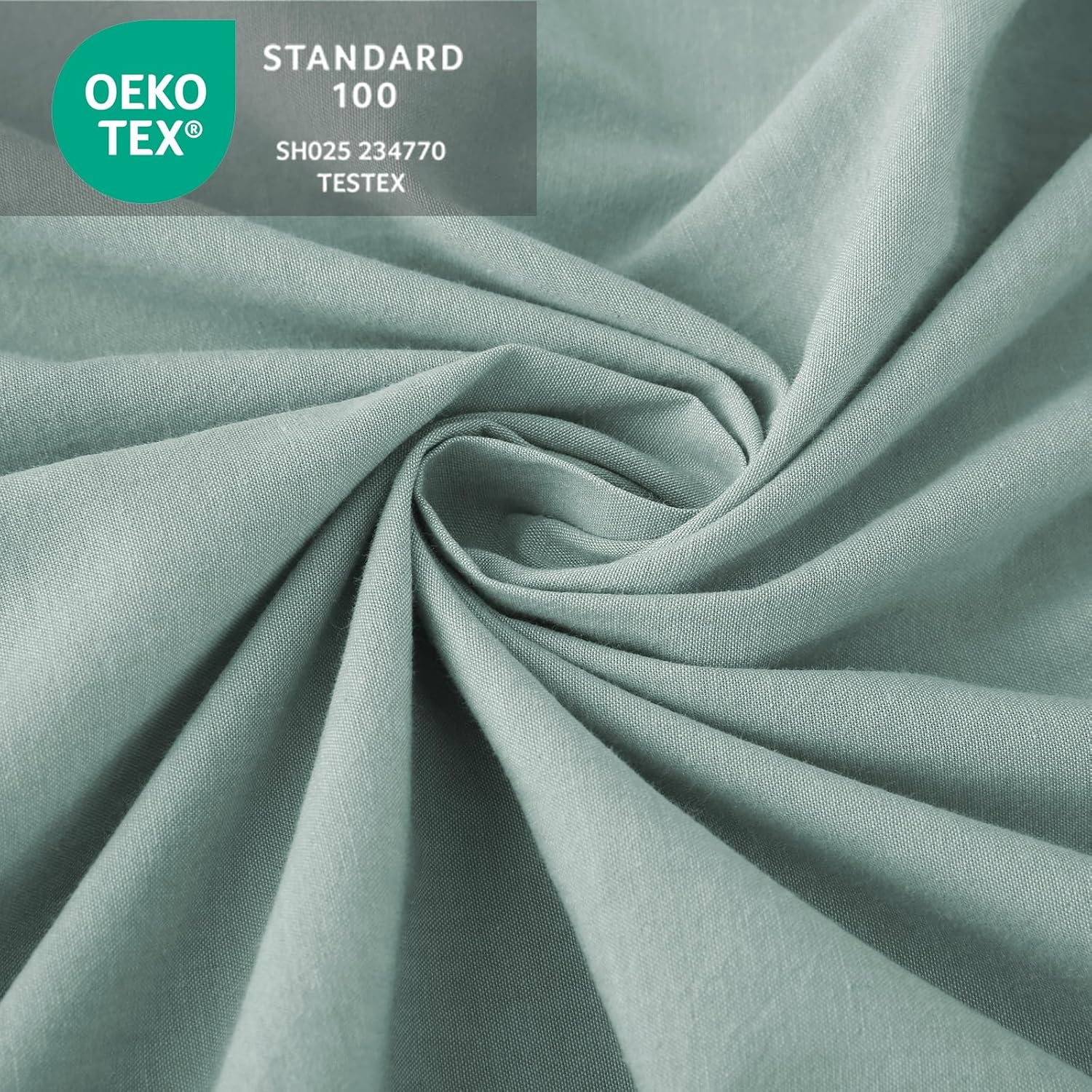 Thumbnail 5 de SOULFUL Spannbettlaken 120x200 cm aus 100% gewaschener Baumwolle – hellgrün, bis 25 cm Matratzenhöhe