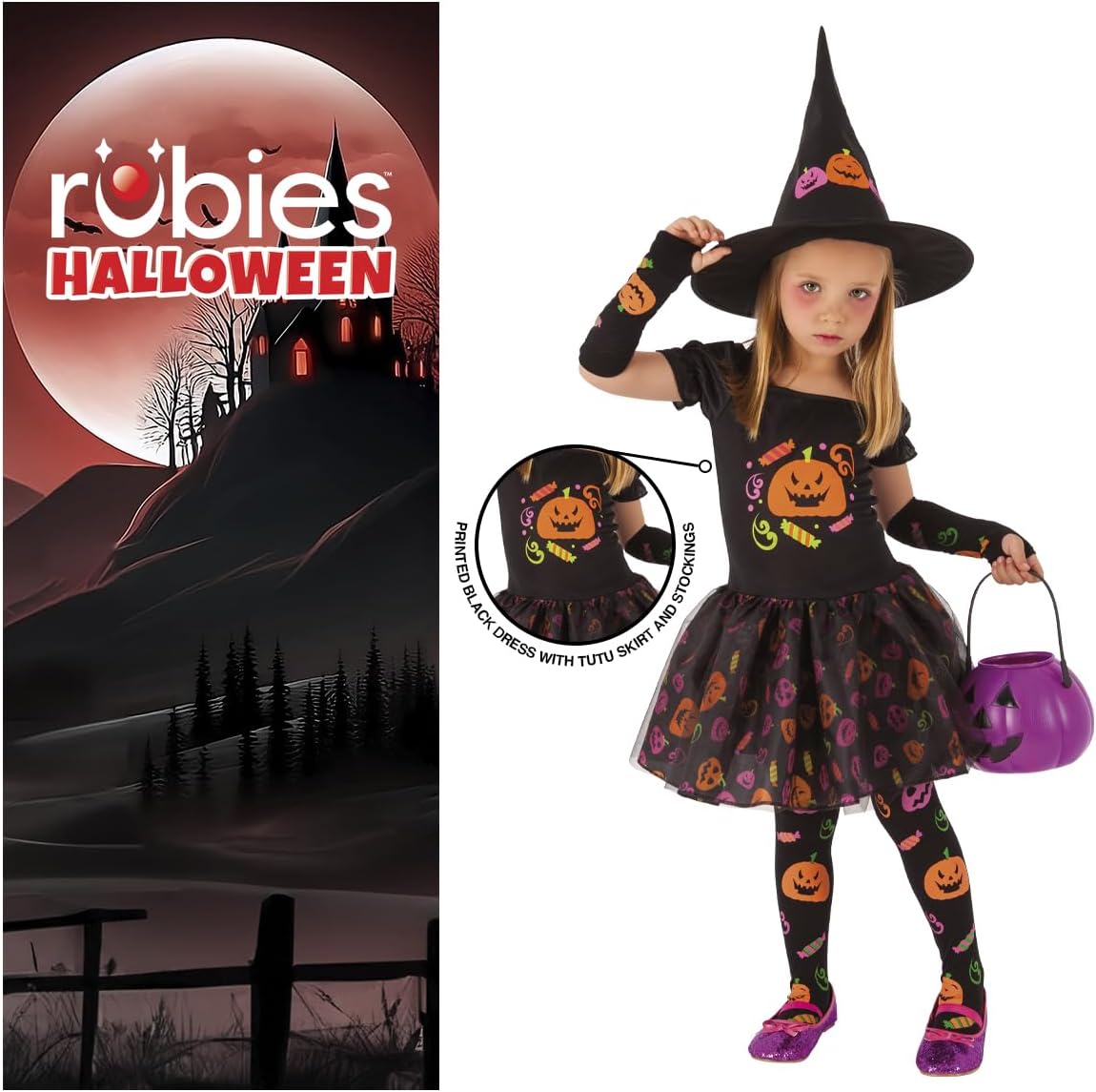 Thumbnail 2 de Rubies Costume Strega Candy per Bambina 3‑4 anni 🎃