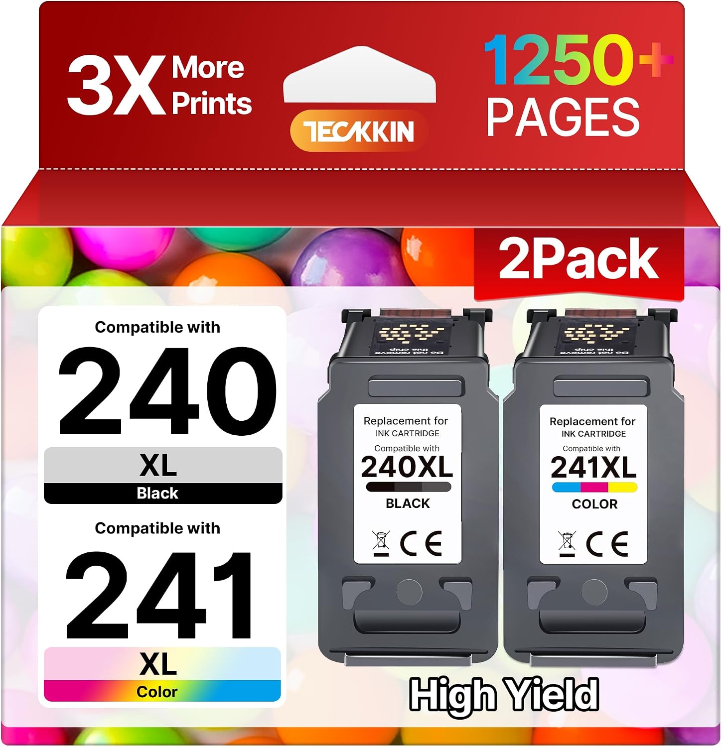 TECKKIN PG-240XL CL-241XL Ink Combo 630/560
