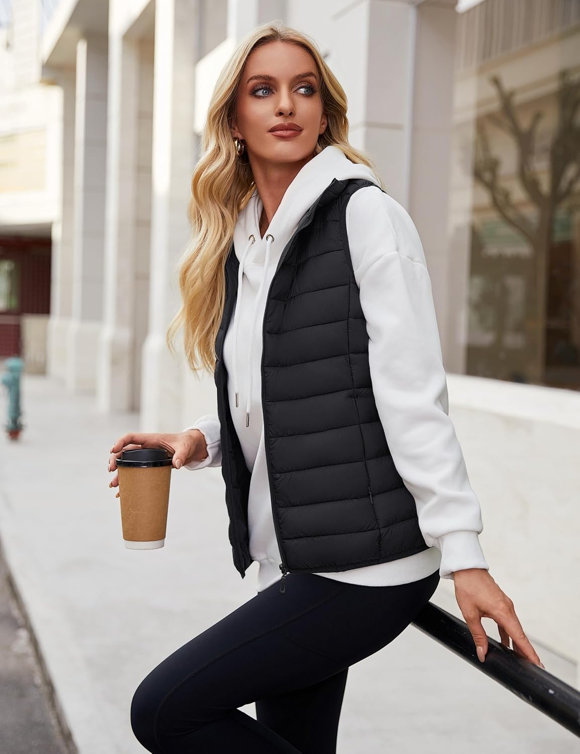 Detalle de YUCOLEN Women's Puffer Vest, Polyester-Filled