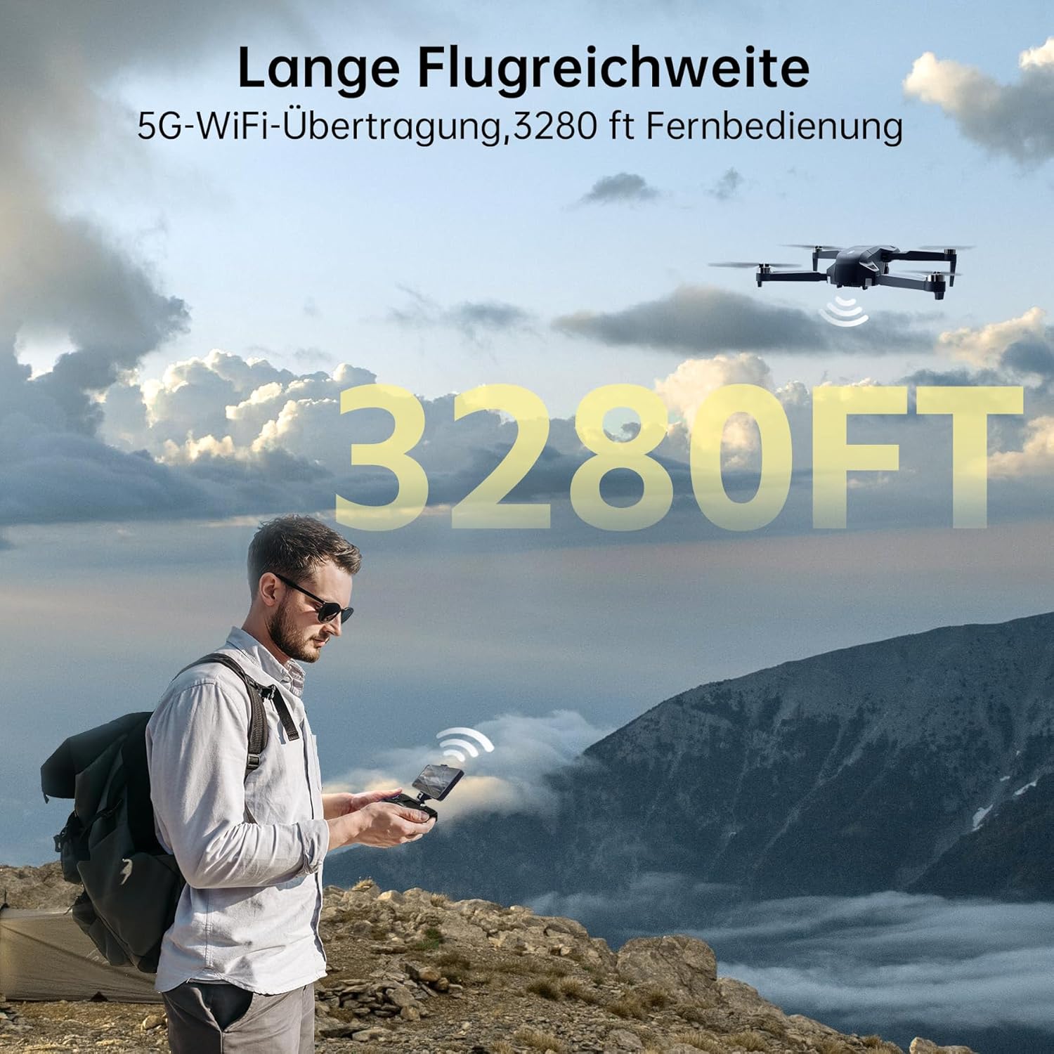 Detalle de CHUBORY X10 PRO: GPS-Drohne mit 4K UHD Kamera, 90 Min Flugzeit und faltbarem Design