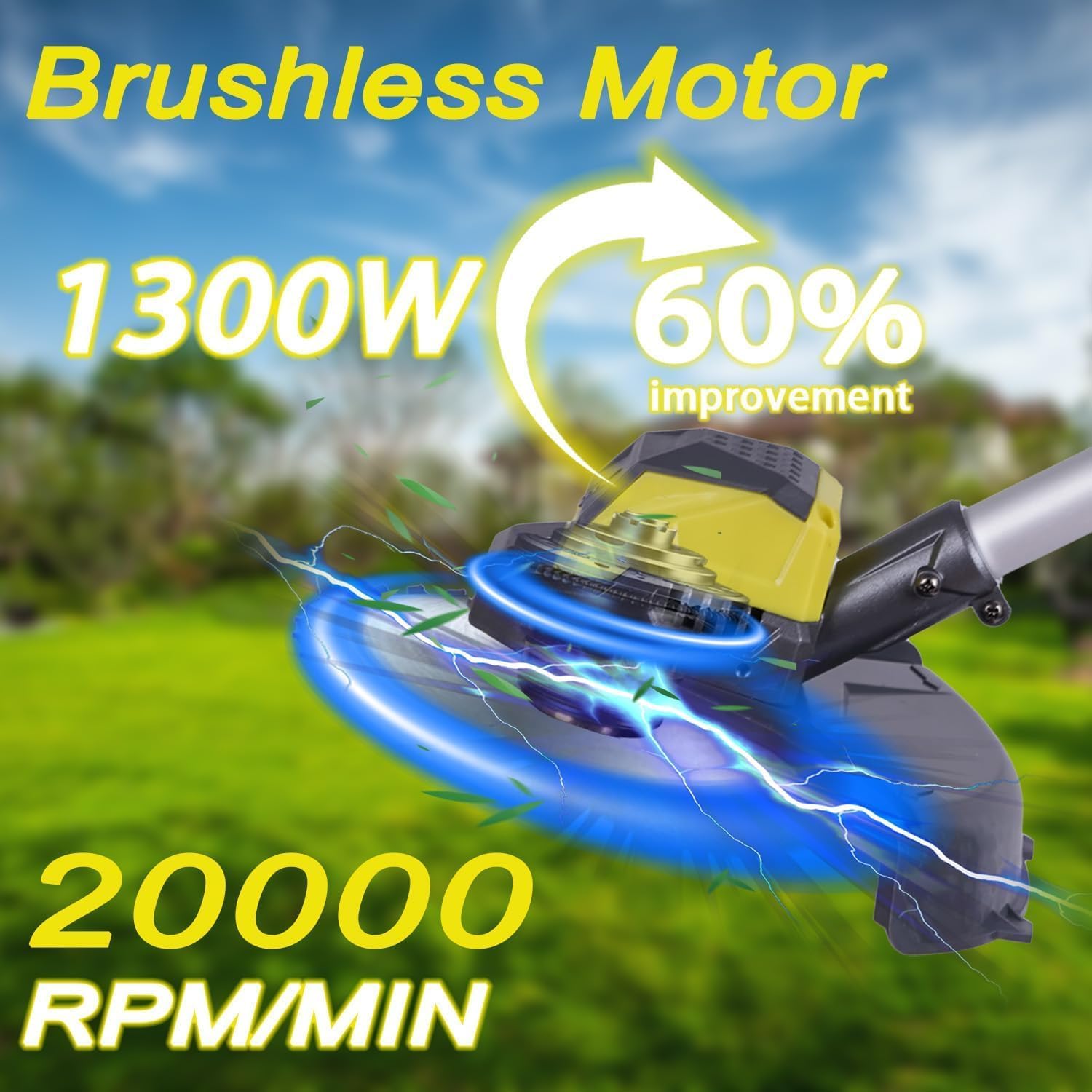 Thumbnail 1 de Metal Blade Cordless Strimmer 24V with Dual Battery Pack and 2 Blade Options