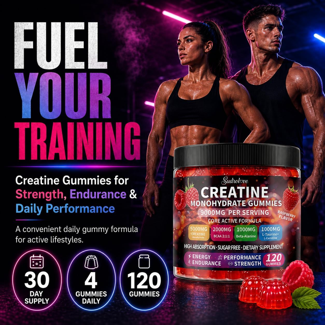 Thumbnail 6 de sudrolove Creatine Monohydrate Gummies, 5,000 mg, 120 Count