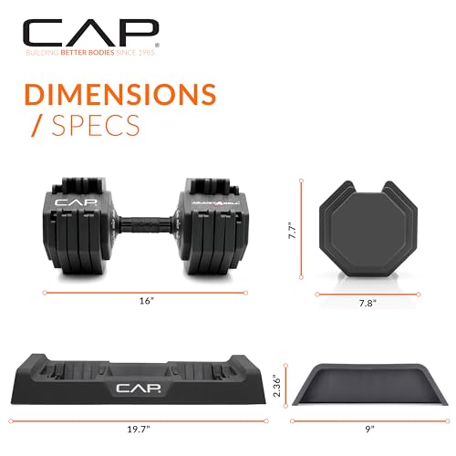 Detalle 2 de CAP ADJUSTABELL Adjustable Dumbbell Set — Premium 55 lb Pair with Quick Select System