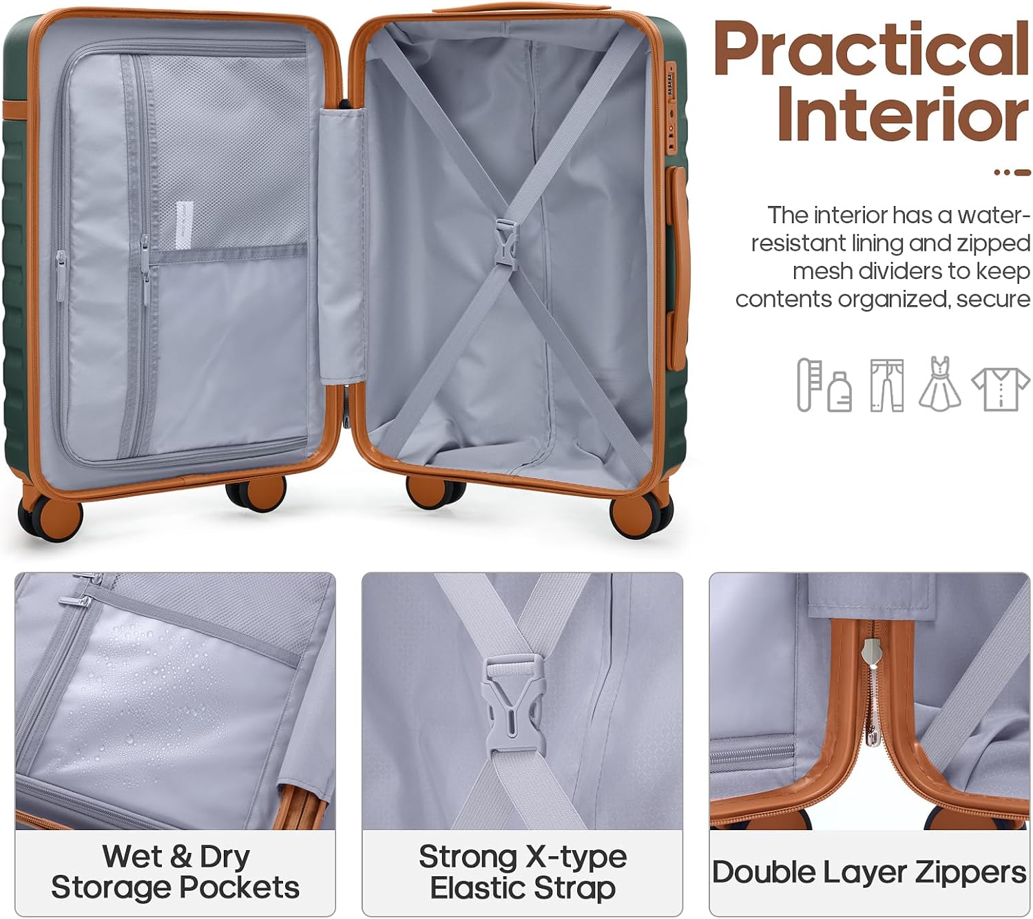 Thumbnail 1 de UKEIN 3-Piece Luggage Set: 20-Inch Carry-On with Spinner Wheels and Travel Backpack