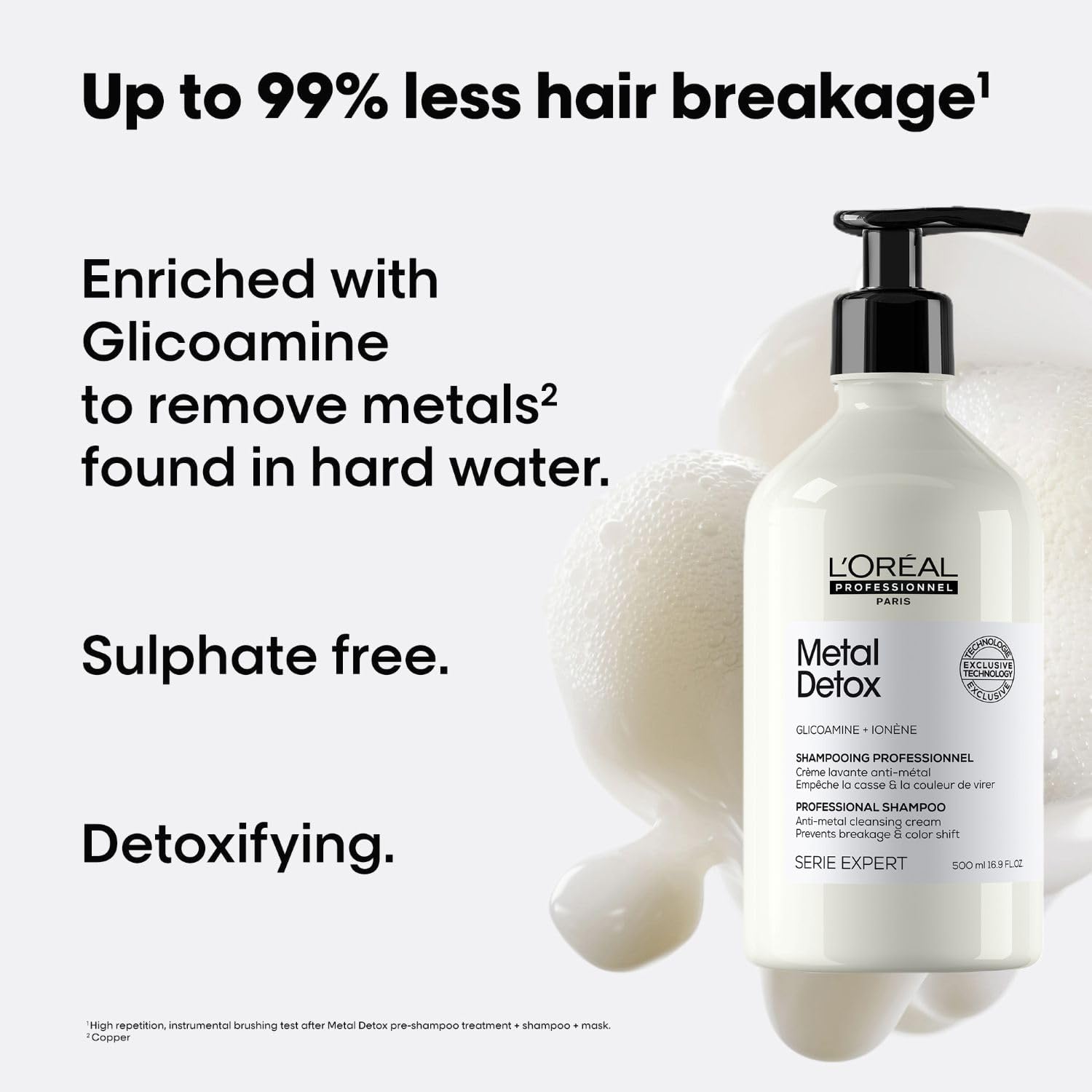 Thumbnail 1 de L’Oréal Professionnel Metal Detox Shampoo (500ml) – sulphate-free clarifying wash for hard water