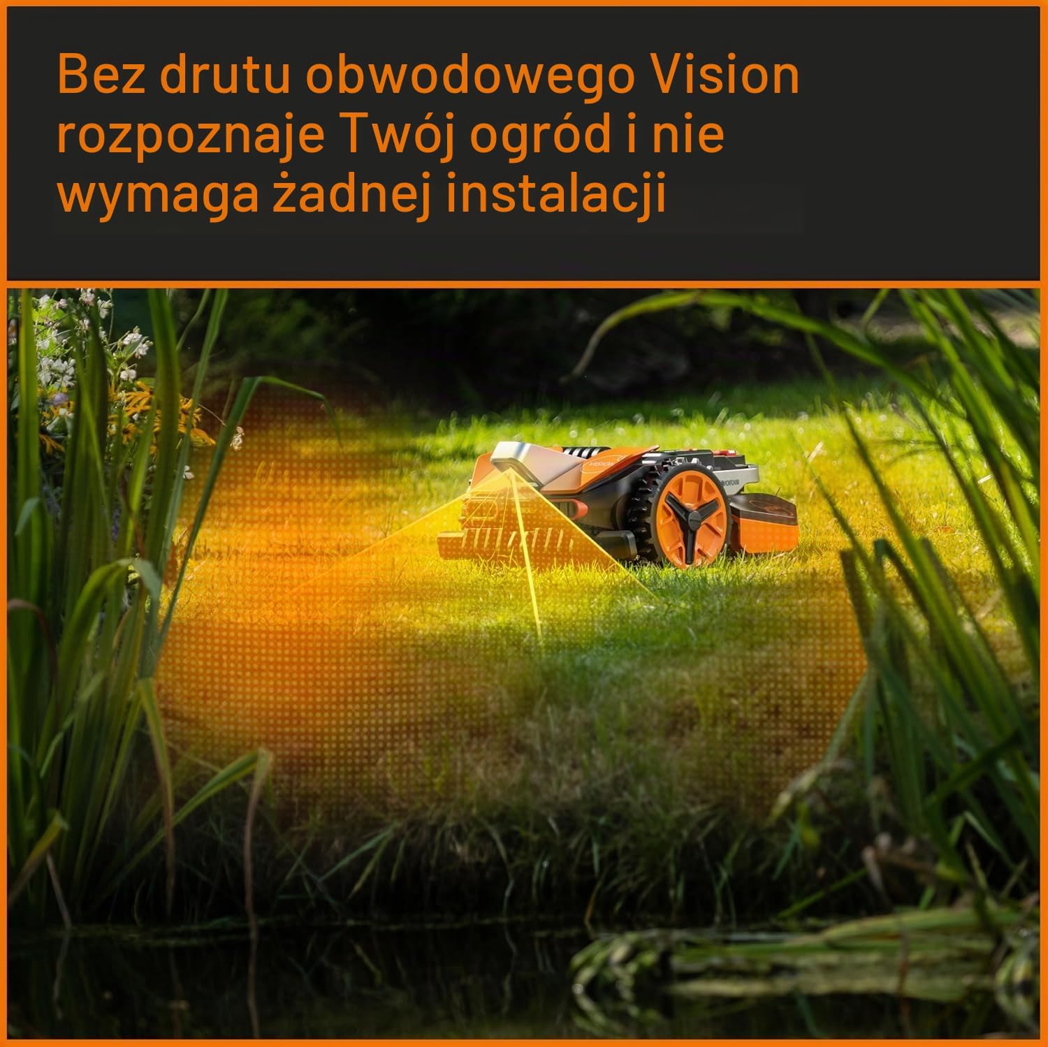 Detalle de WORX Landroid Vision WR208E.1 – robot koszący do 800 m² z kamerą Full HD