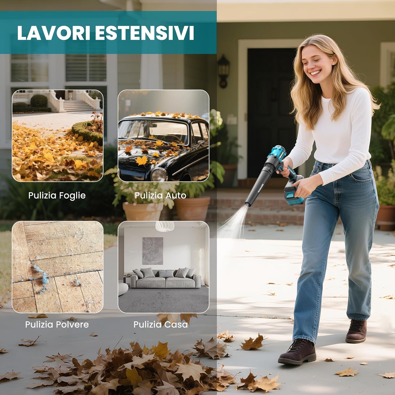 Thumbnail 6 de Mini Soffiatore a Batteria Rinoxar: Potenza leggera per giardino, terrazza e auto