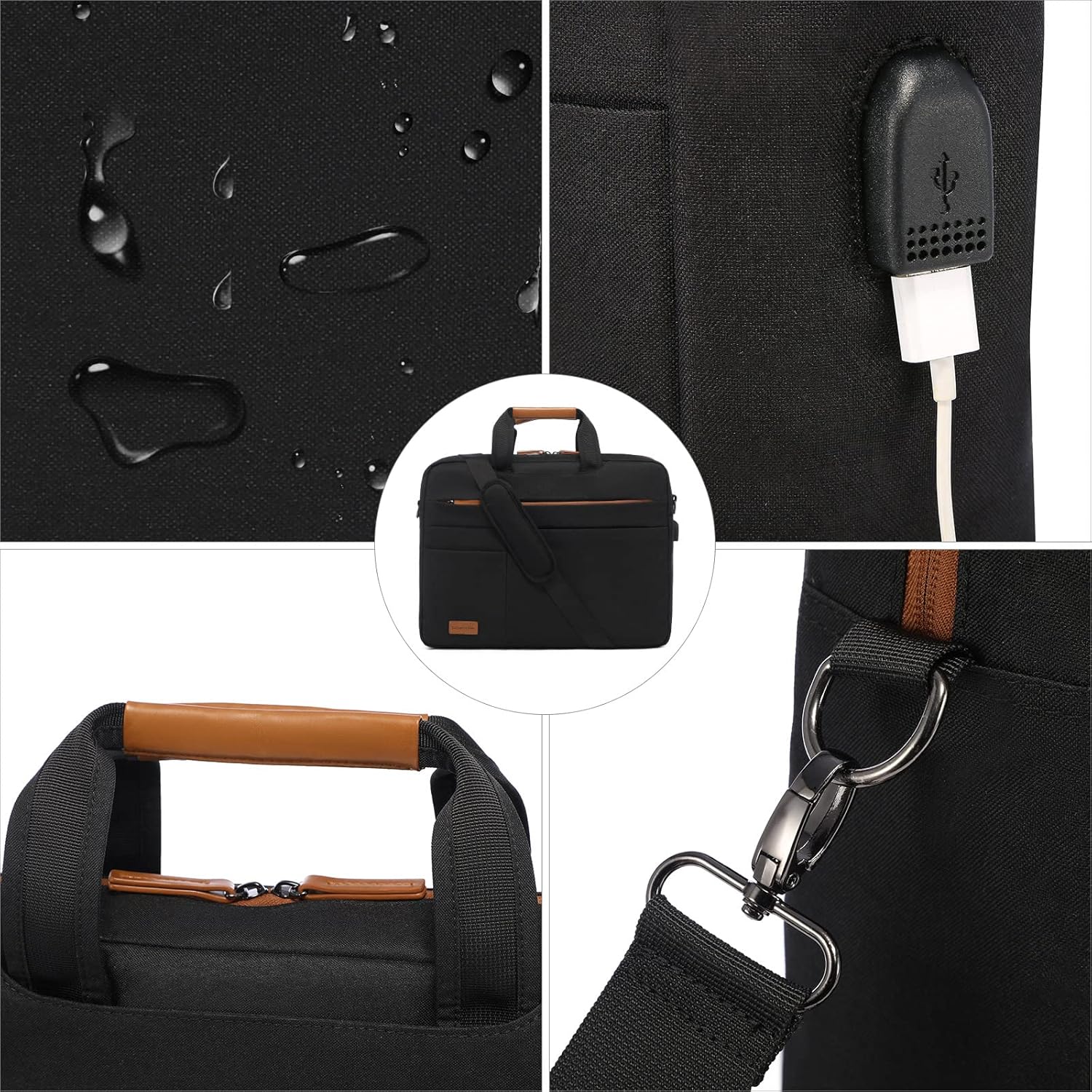 Detalle de LOVEVOOK Laptoptasche 17 Zoll: Wasserdichte Akten- und Reisetasche für Business und Alltag