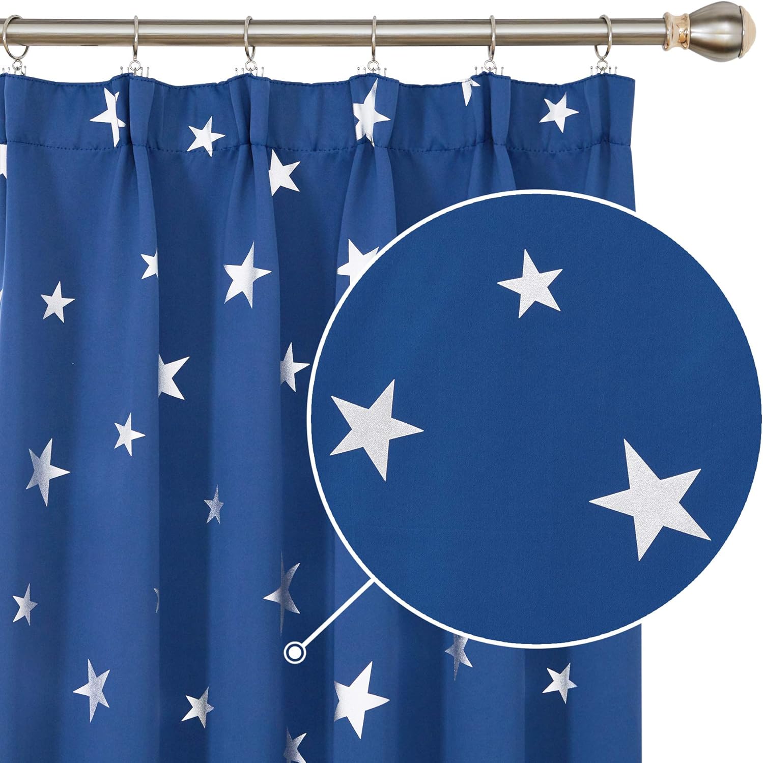 Thumbnail 6 de Deconovo Christmas Star Curtains 52 x 84 inch