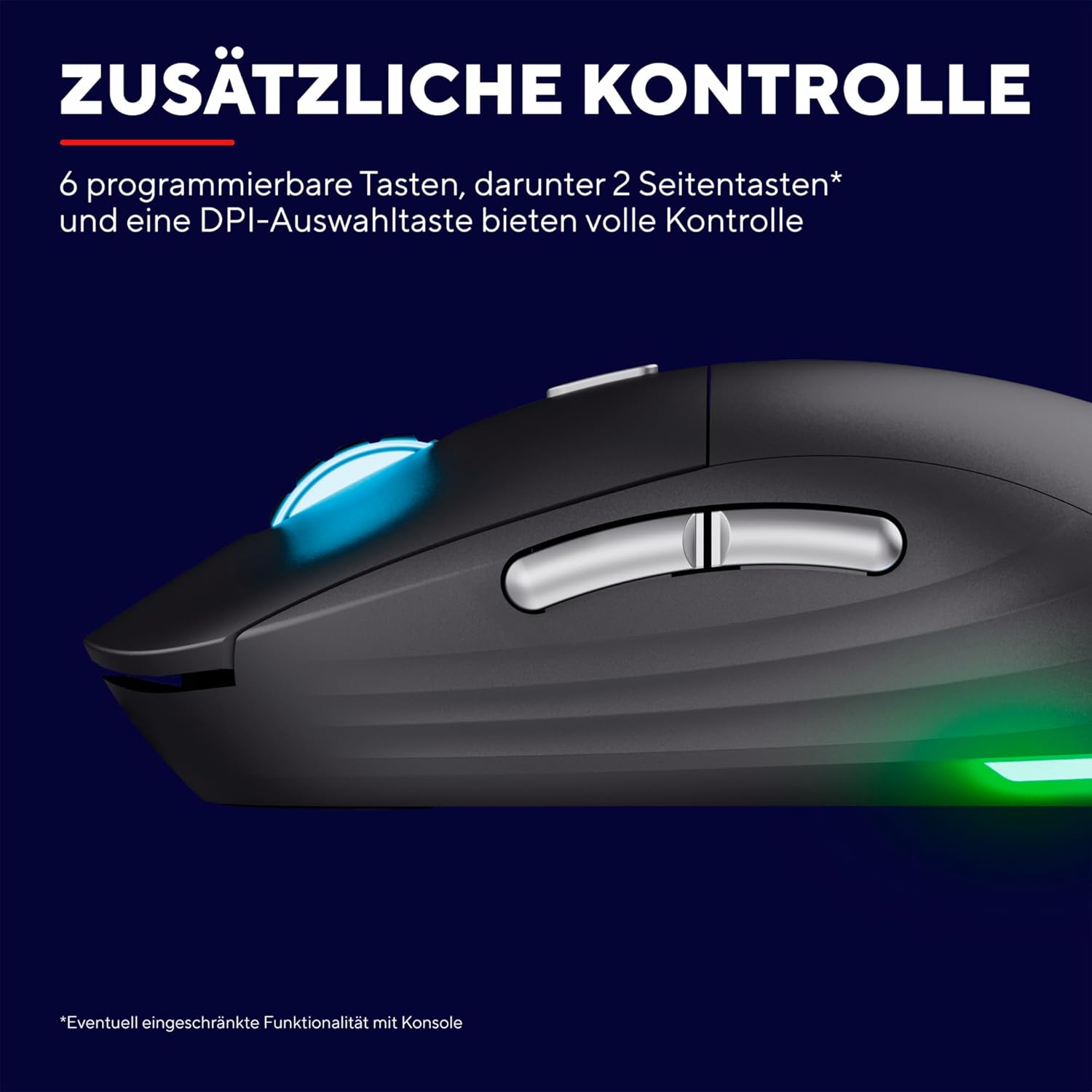 Detalle de Trust Gaming GXT 926 Redex II – kabellose Gaming-Maus mit langer Laufzeit und RGB-Highlights