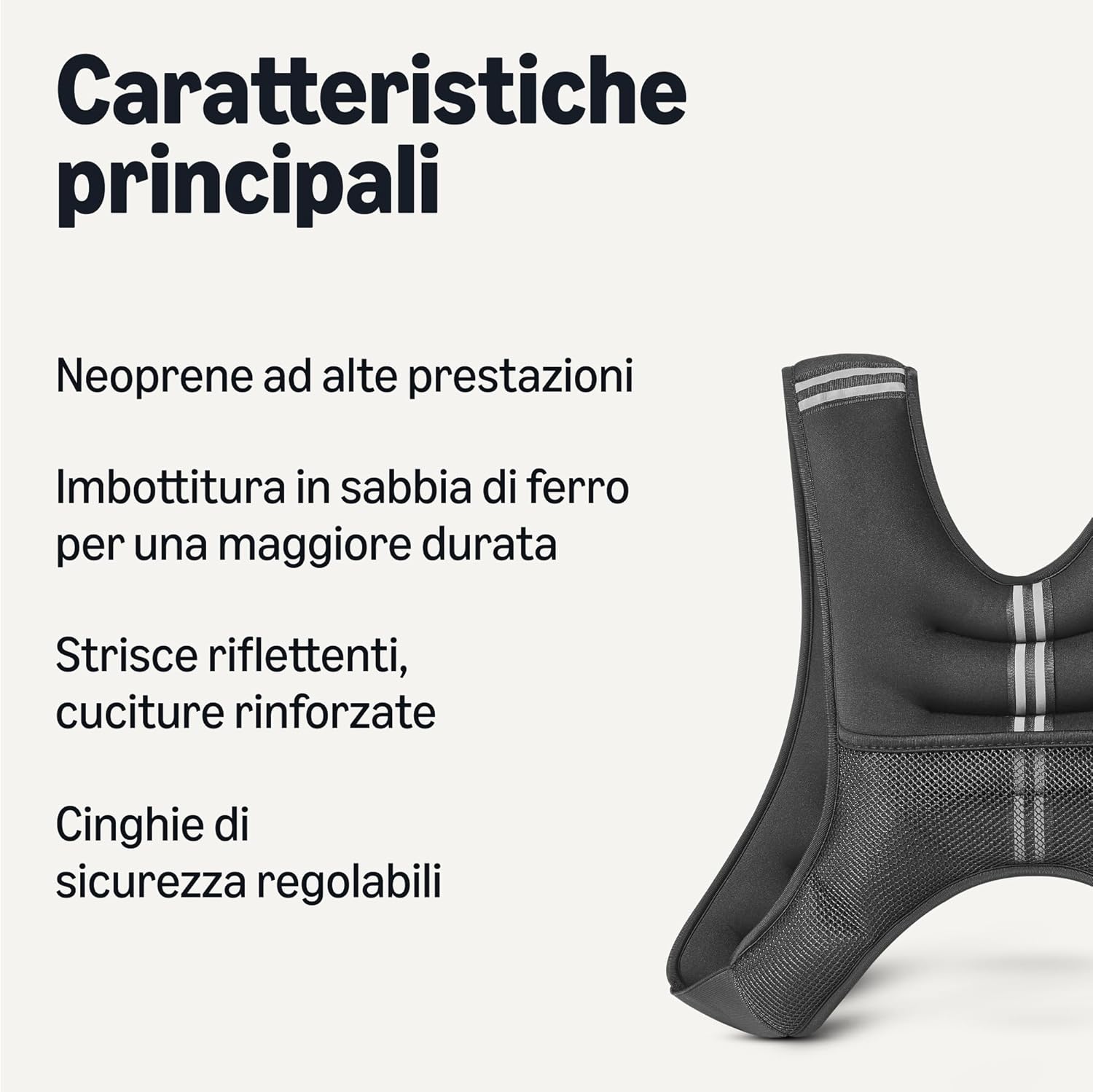 Thumbnail 1 de Amazon Basics Gilet zavorrato con strisce catarifrangenti da 5,4 kg – Nero