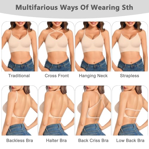 Thumbnail 3 de Crewhpo Sujetador Básico sin Aros con Tirantes Ajustables para Mujer