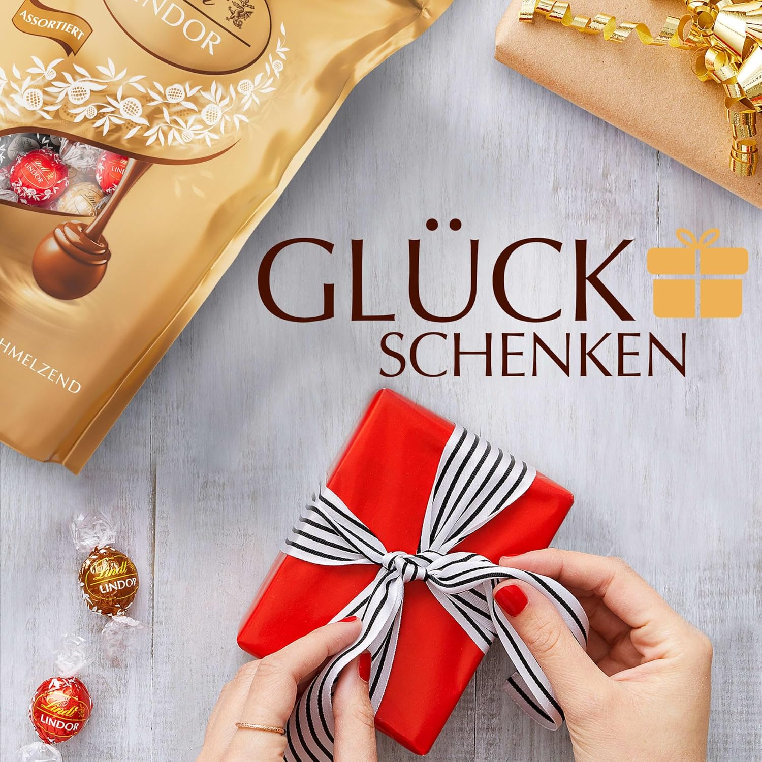 Detalle de Lindt Schokolade 2KG Beutel – LINDOR Kugeln Mix, Pralinengeschenk, Großpackung