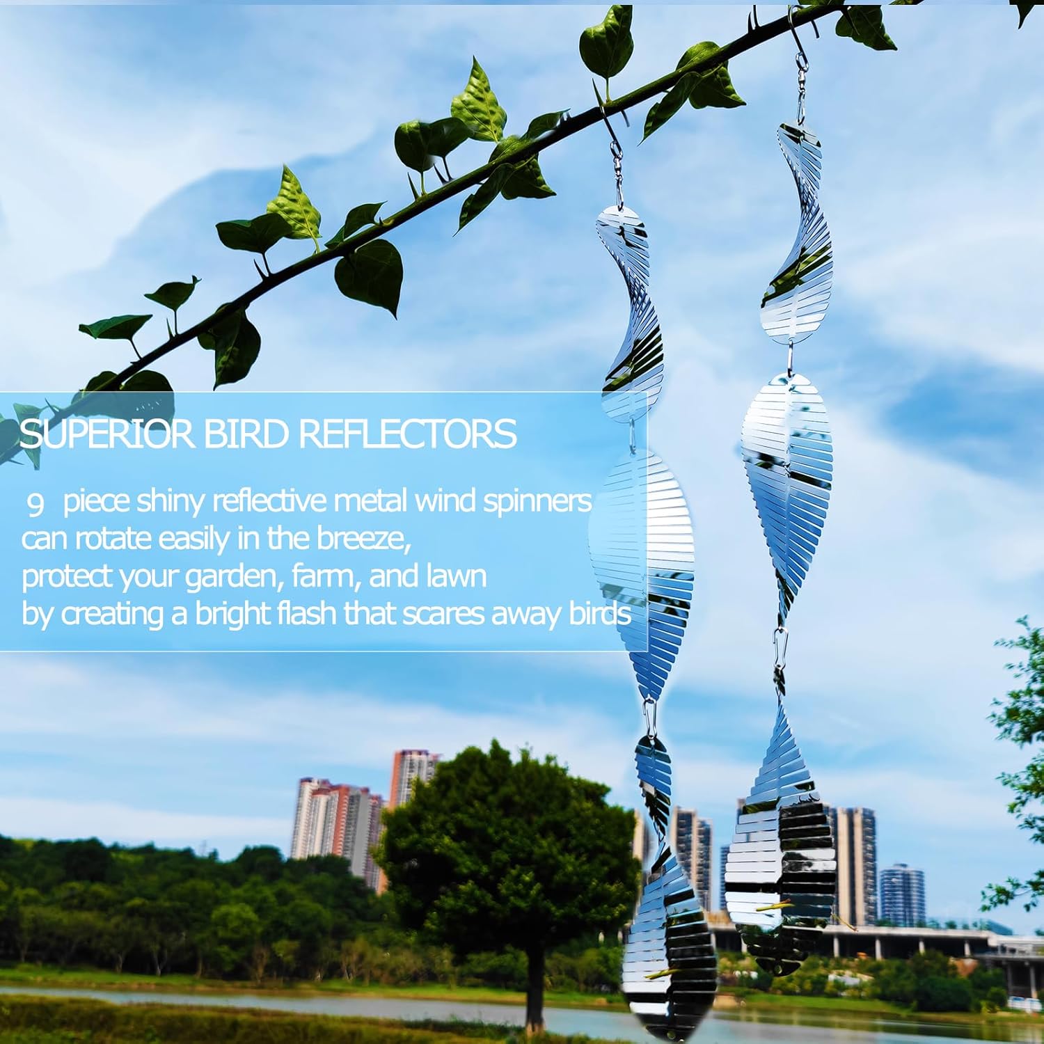 Thumbnail 2 de DJUAN Metal Bird Scare Discs Set (Reflective, Double-Sided) with Wind Spinners for Outdoor Garden & Yard