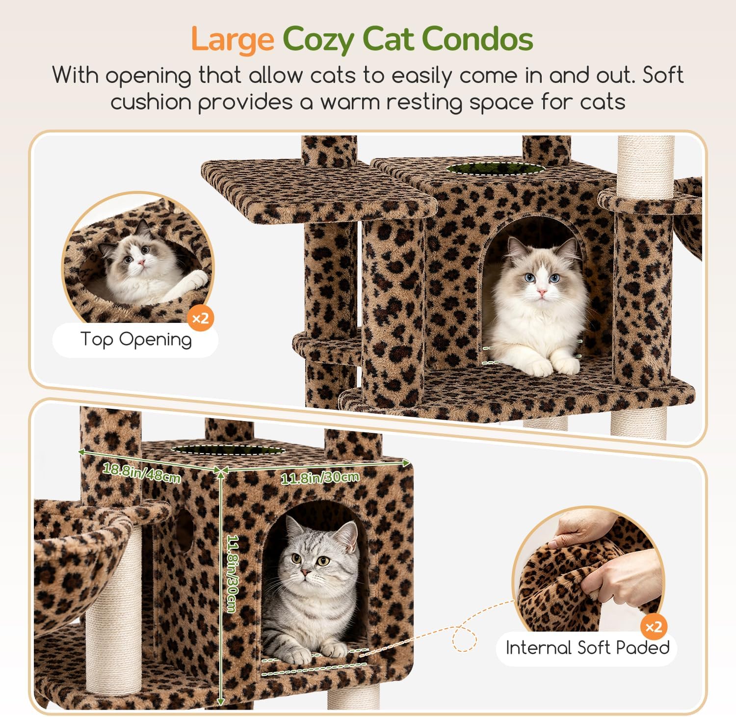 Detalle de Globlazer S78G 78.35-Inch Cat Tree for Multiple Cats, 7 Levels and Sisal Scratching Posts