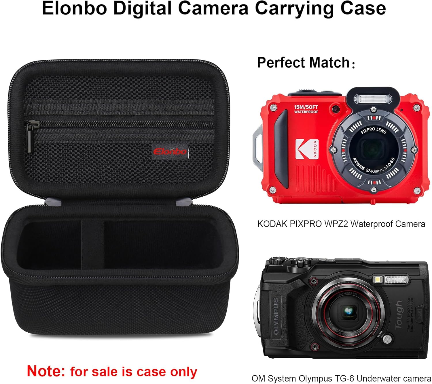 Thumbnail 1 de Elonbo Carrying Case for Canon PowerShot V1 / SX740 HS / G7 X Mark II & Mark III — hard EVA travel bag (black)