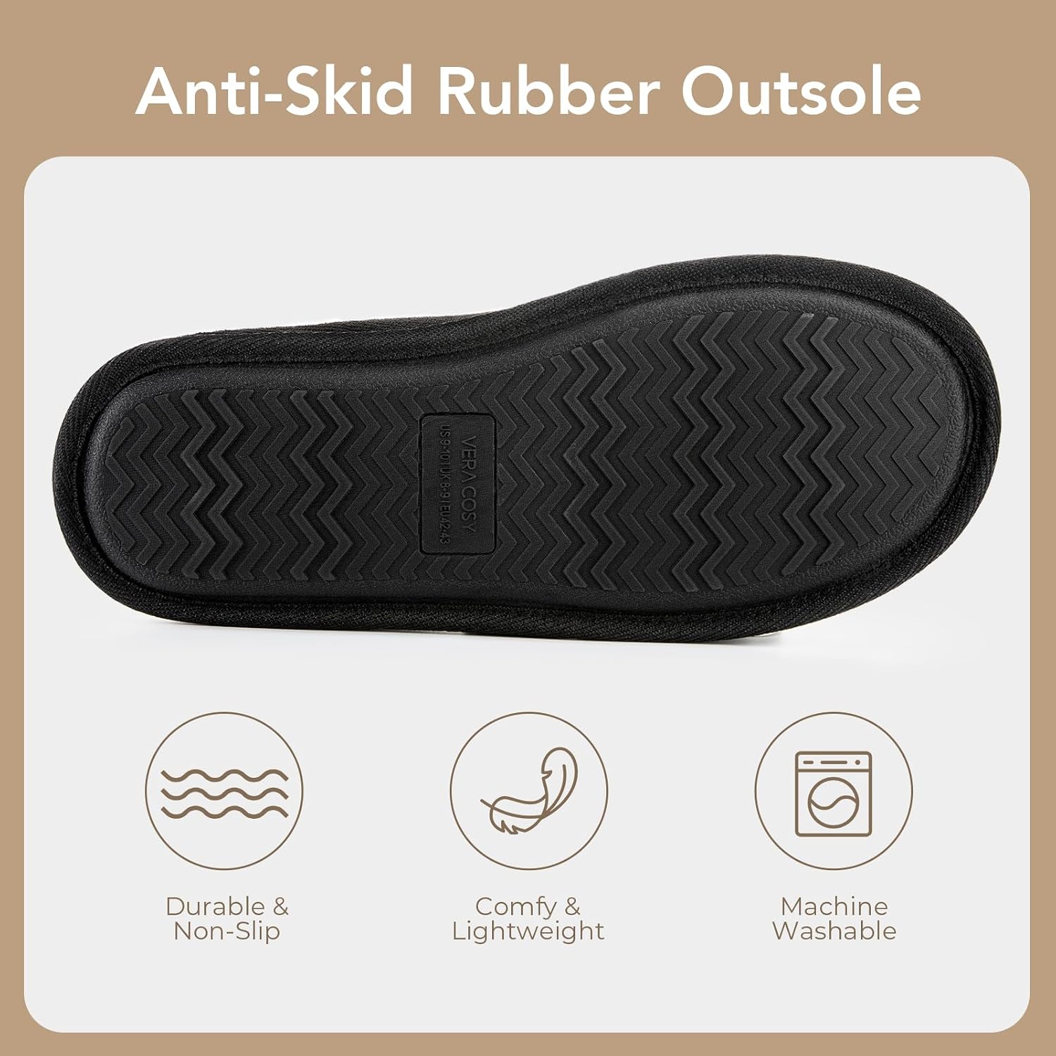 Thumbnail 5 de VeraCosy Cozy Slip-on Corduroy Slippers 80D Memory Foam