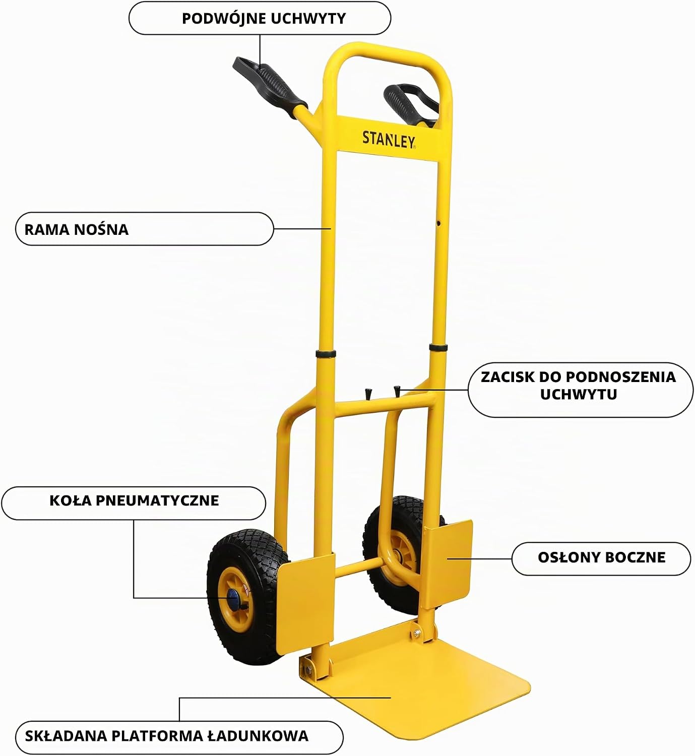 Detalle 2 de Stanley SXWTD-FT520 wózek transportowy 120 kg, stalowy, koła pneumatyczne
