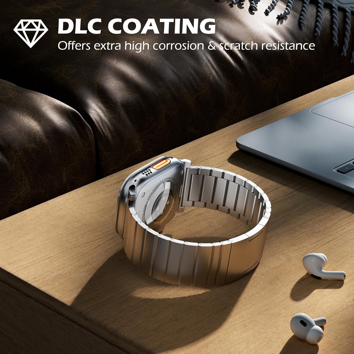 Thumbnail 4 de LULULOOK Titanium Band for Apple Watch Ultra 3/2/Ultra 49mm (DLC coated) – men’s adjustable titanium strap