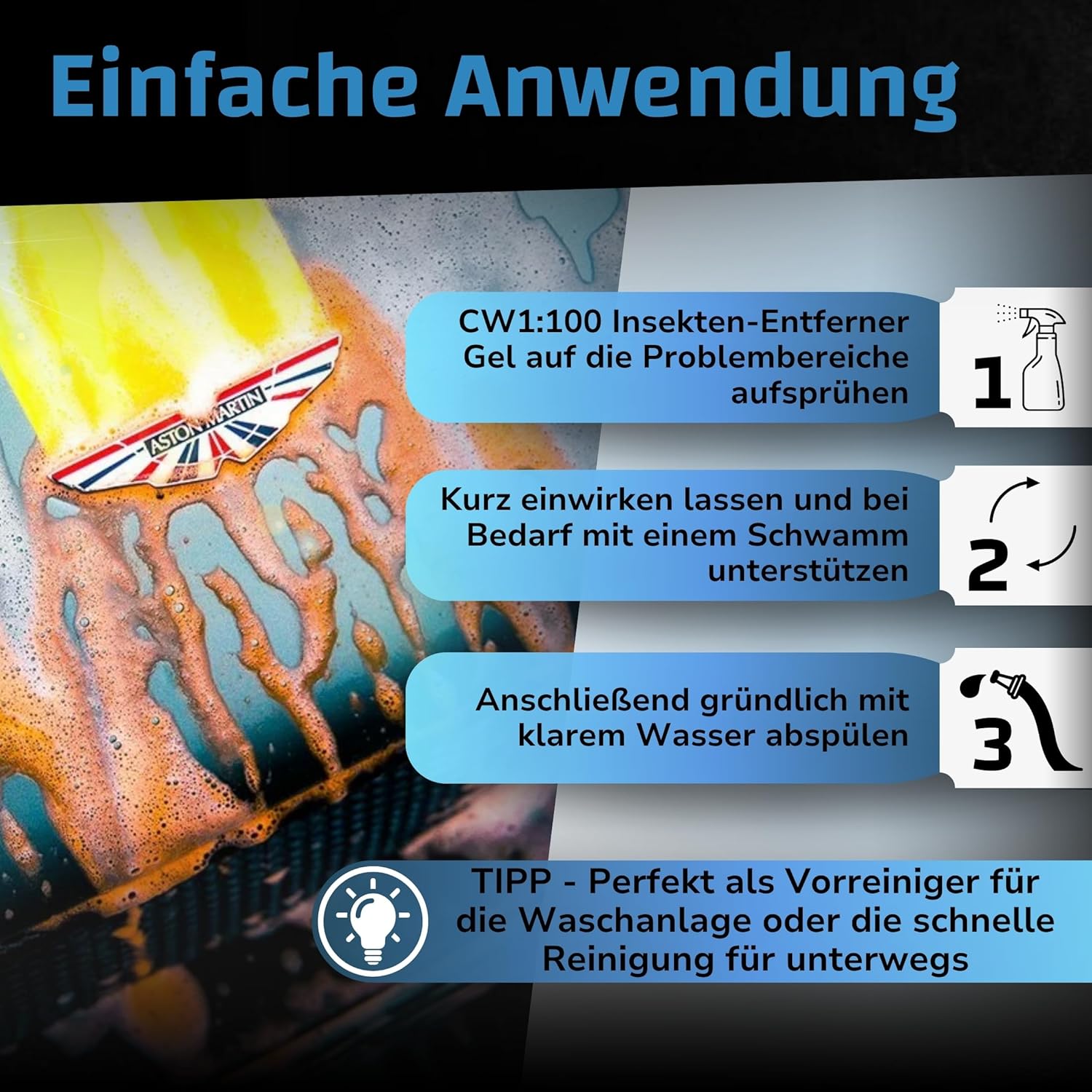 Thumbnail 2 de DR. WACK CW1:100 Insektenentferner-Gel Auto – 750 ml