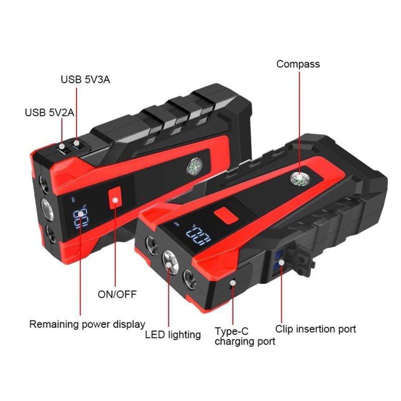 Thumbnail 3 de Arrancador de Batería Klack 12V 14000 mAh con pinzas inteligentes, Power Bank USB‑C PD, linterna LED SOS y estuche