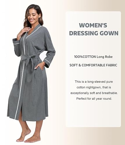 Thumbnail 1 de EA'S SECRET Sofy lightweight cotton dressing gown with pockets for women