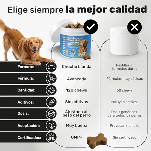 Thumbnail 4 de Condroprotector para Perros de Natuva Pets: Glucosamina, Condroitina, MSM y Ácido Hialurónico en 120 Masticables