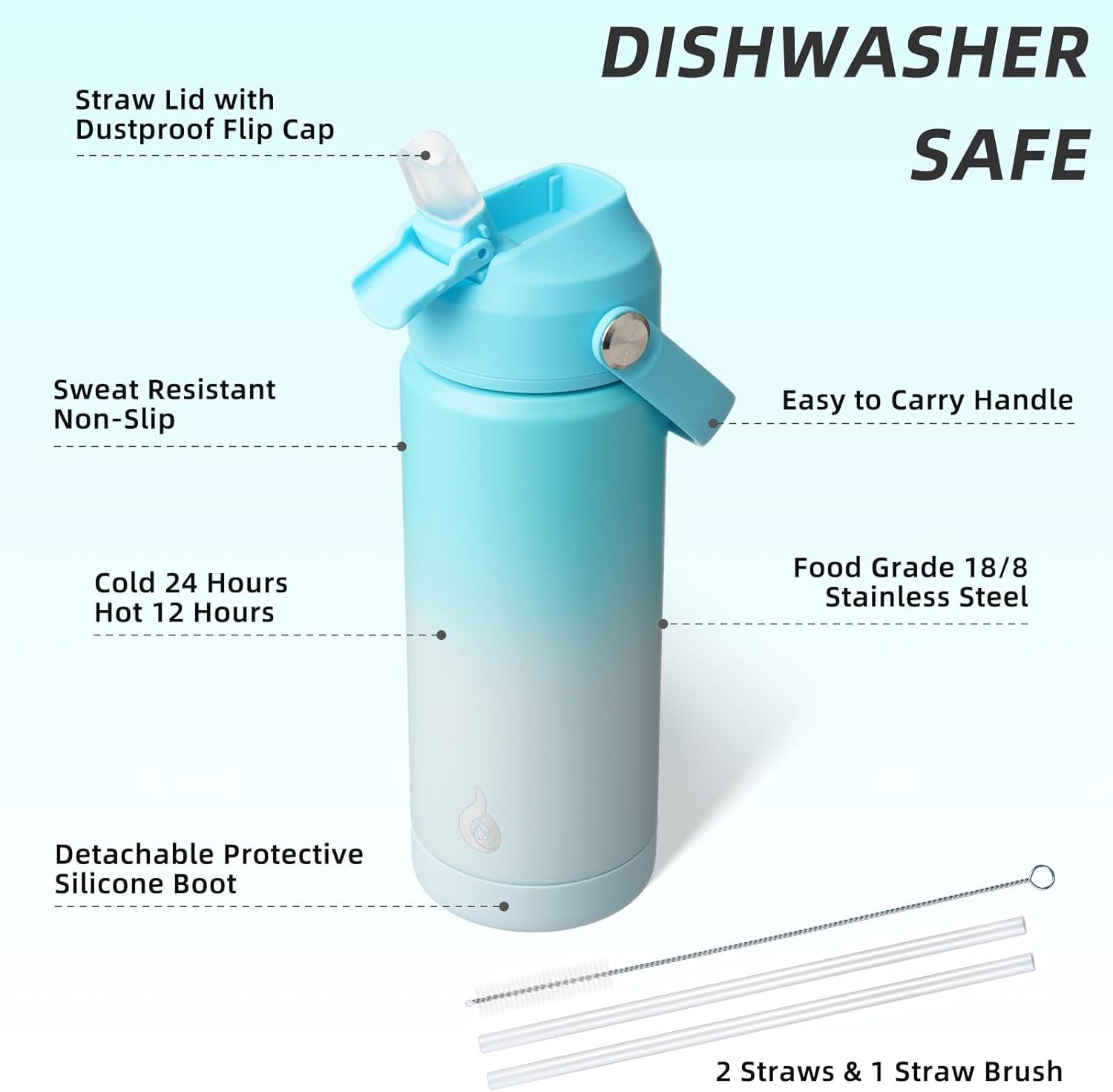 Thumbnail 2 de BJPKPK Insulated Water Bottle, 18 oz