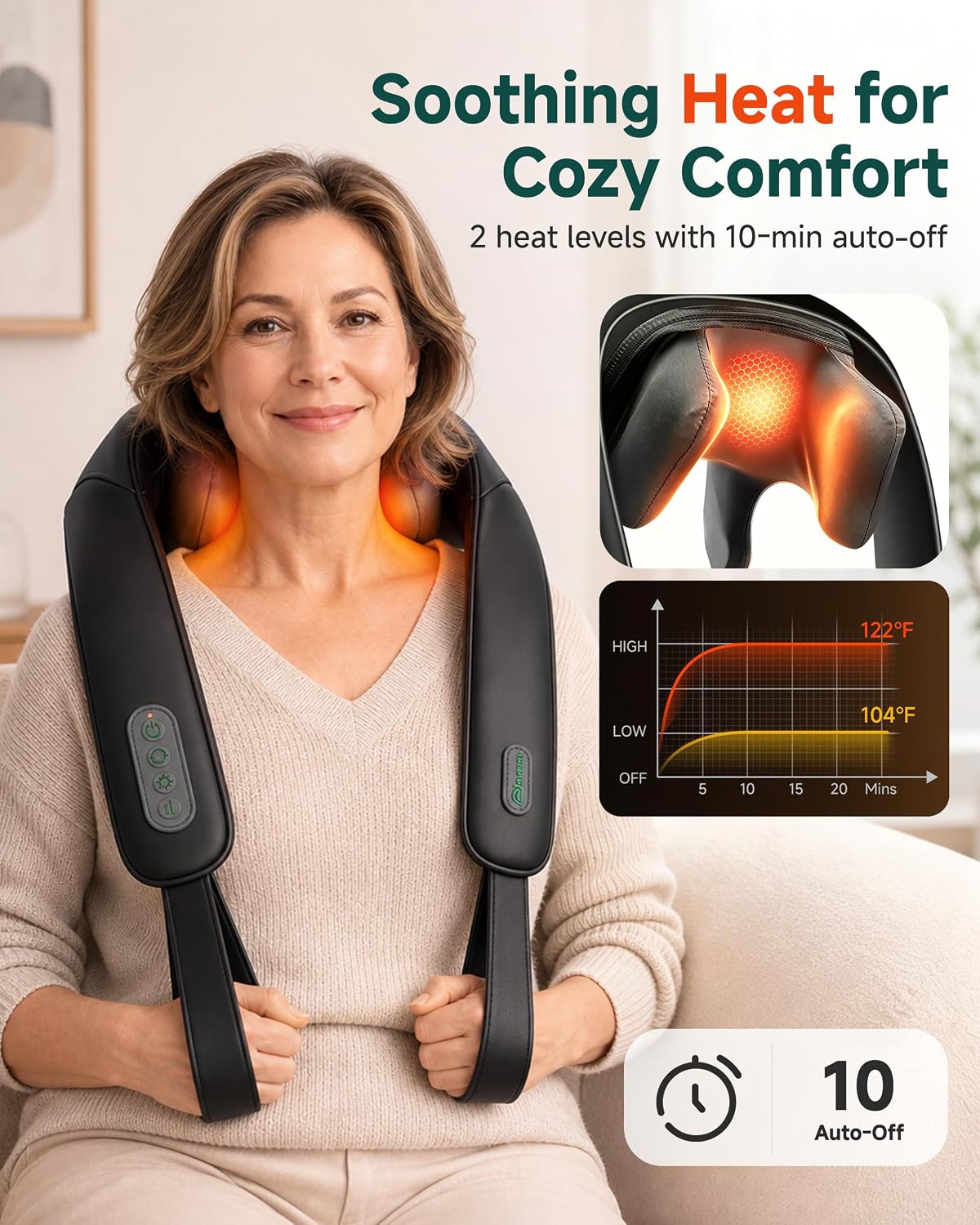 Detalle de Snailax Neck Massager Deep Tissue with Heat