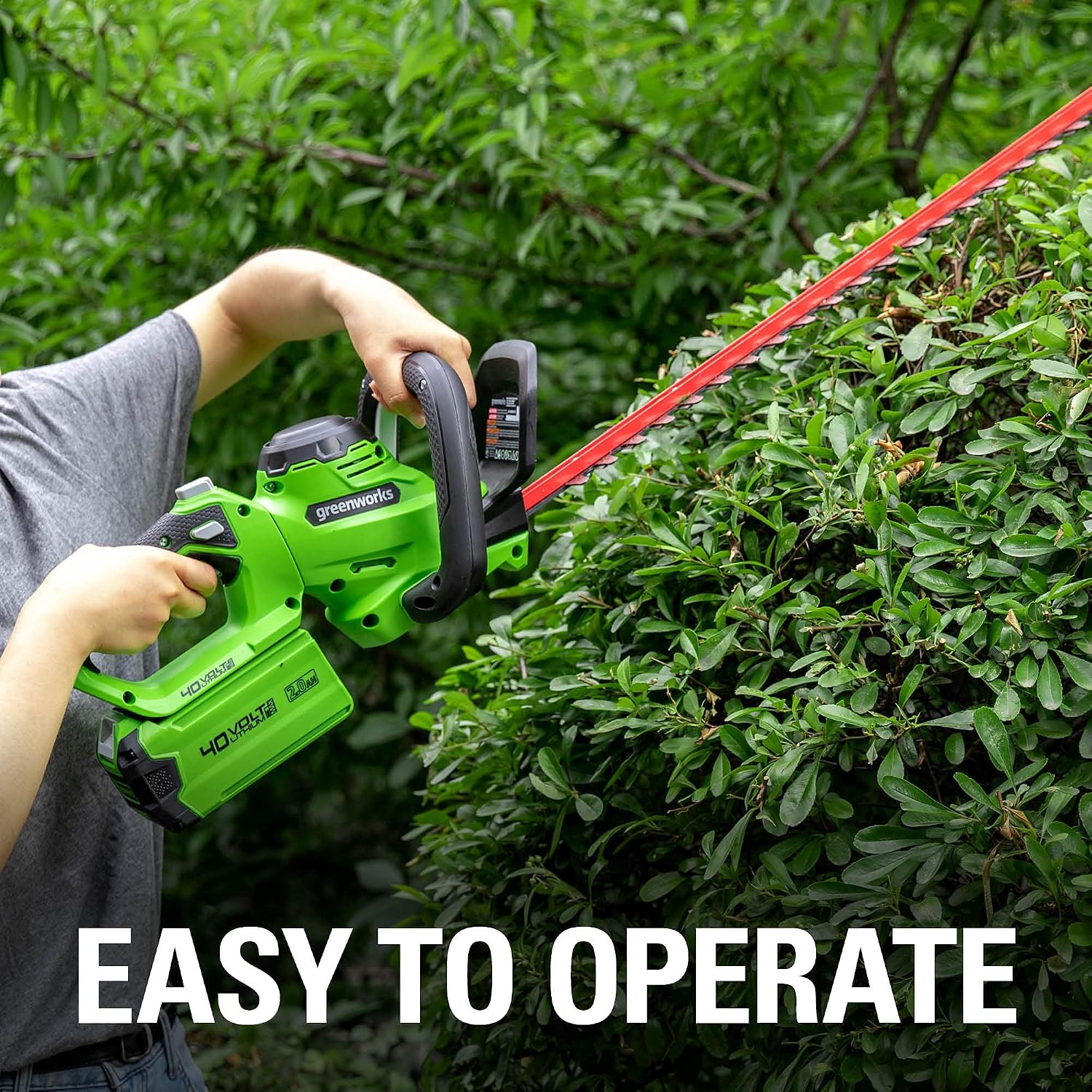 Detalle 2 de Greenworks Cordless Hedge Trimmer 24-Inch
