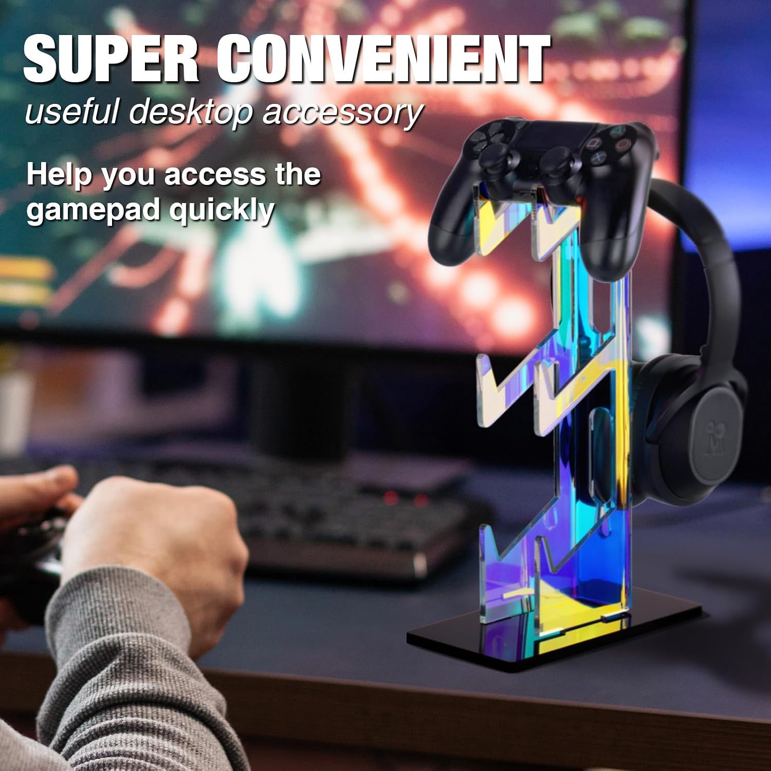 Thumbnail 2 de NiHome Iridescent Acrylic 3-Tier Controller Stand