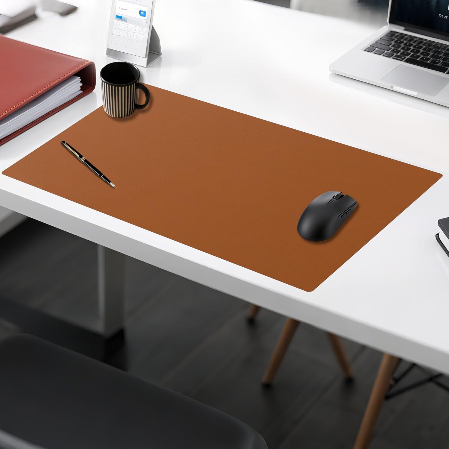 Detalle 2 de Xcdhemde® bureauonderlegger 80 x 40 cm van omkeerbaar, waterdicht PU-leer