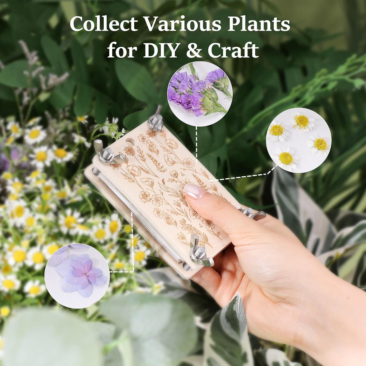 Thumbnail 2 de Aboofx Mini Flower Press Kit for Small Flowers - Portable 2.5 x 4 Inch Press for Travel, Leaves, Herbs & Micro Florals