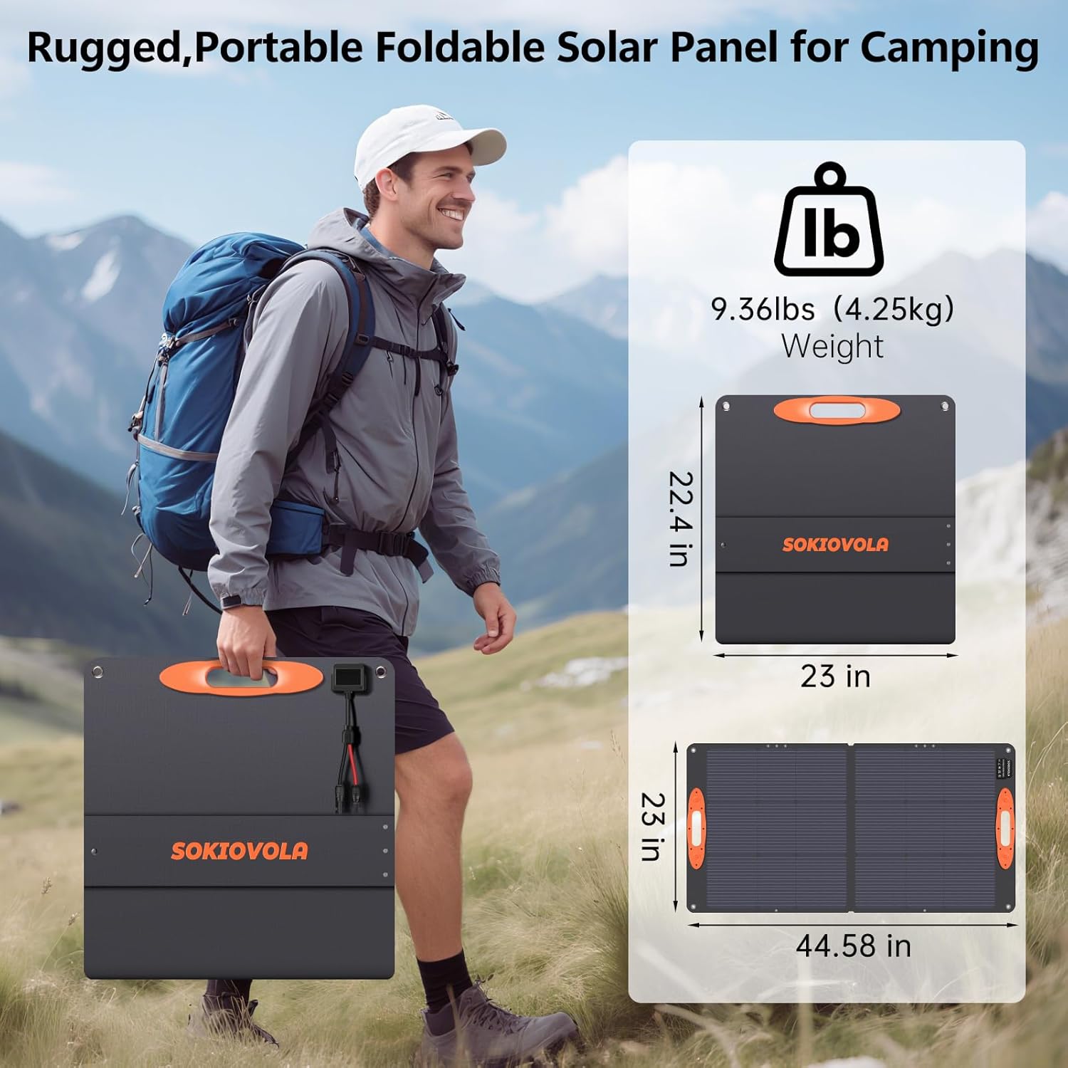 Detalle 2 de SOKIOVOLA N-Type 110W Portable Solar Panel