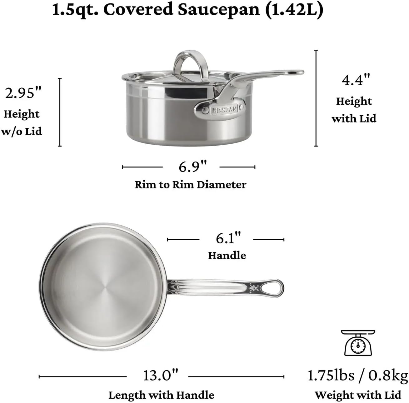 Thumbnail 6 de Hestan ProBond Collection 10-Piece ProBond Clad Stainless Steel Cookware Set (Induction Compatible)