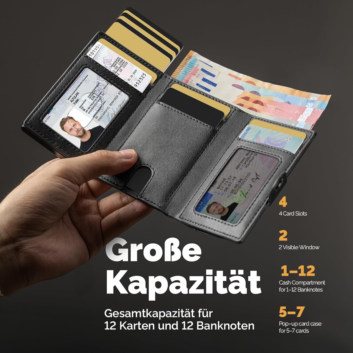 Thumbnail 3 de Manmaxim Geldbörse AirTag Slim Wallet 12 Karten