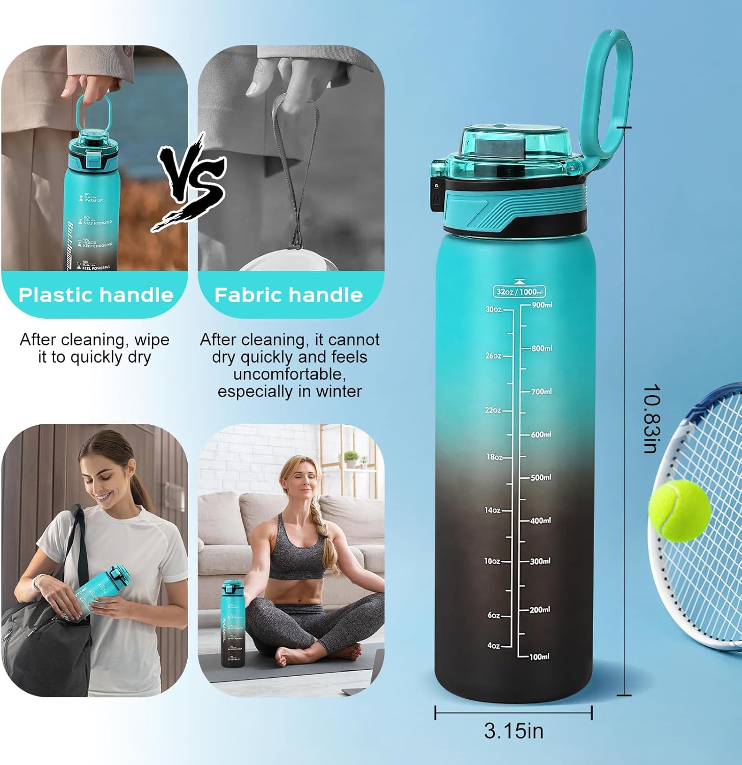 Thumbnail 4 de Youngclue 1L Water Bottle with Straw