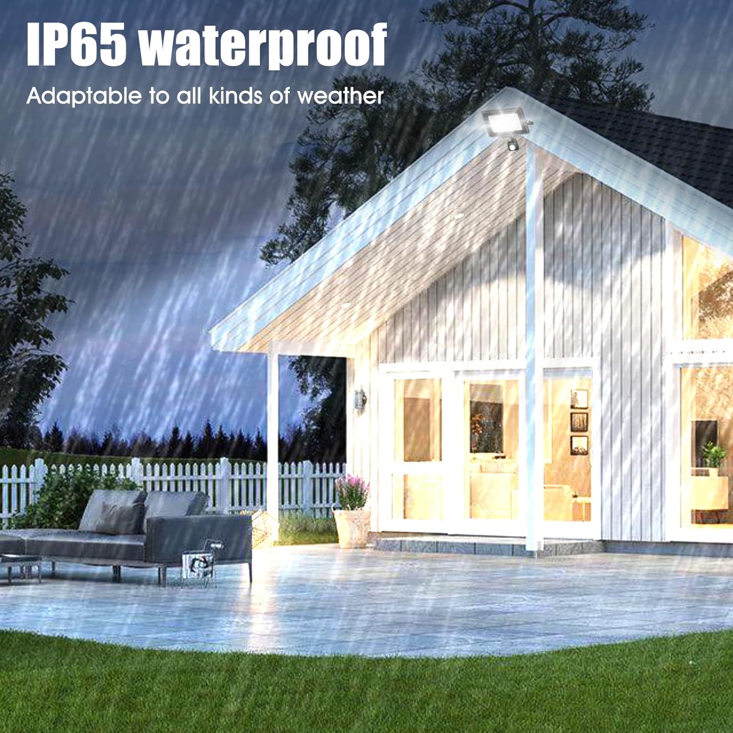 Thumbnail 4 de Probapro 100W LED-Strahler mit Bewegungsmelder außen (IP65, 6500K kaltweiß, abnehmbarer Sensor)