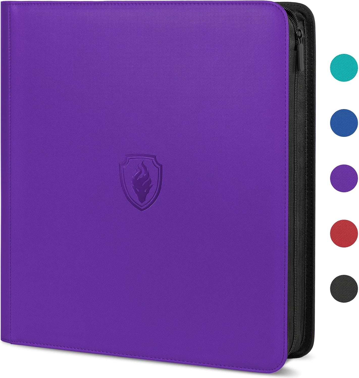 Detalle de Premium Zip Card Binder 12 Pocket — Fabmaker 912 Pockets Trading Card Binder in Purple