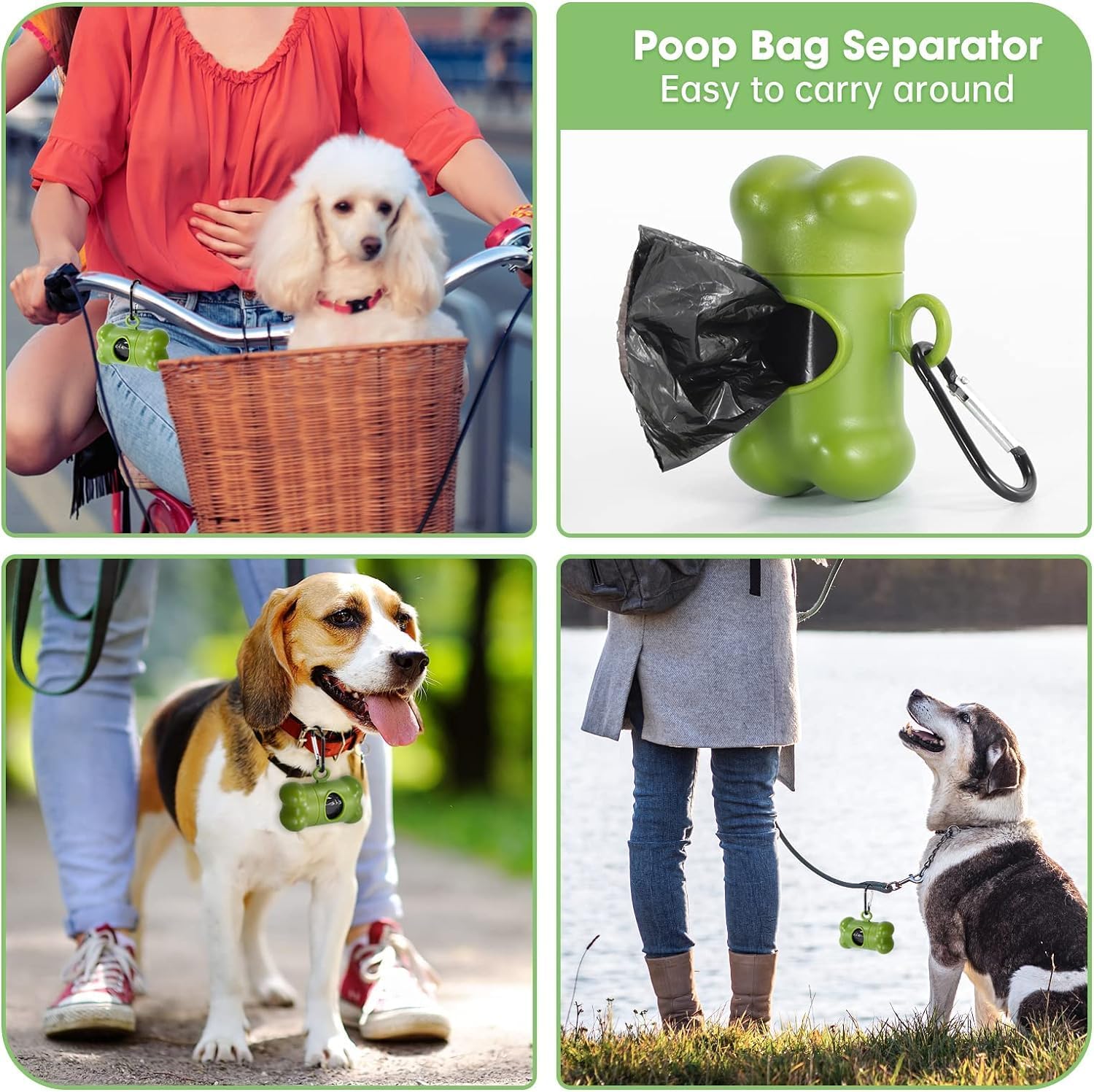 Detalle de OIRLVCE Dog Waste Bag: 540 Extra Thick Leak-Proof Bags with Dispenser (23 x 33 cm) in Black