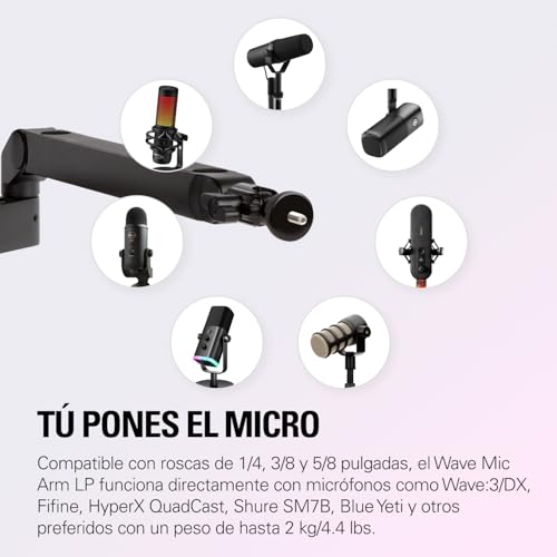 Detalle de Elgato Wave Mic Arm LP: brazo articulado de perfil bajo para micrófono