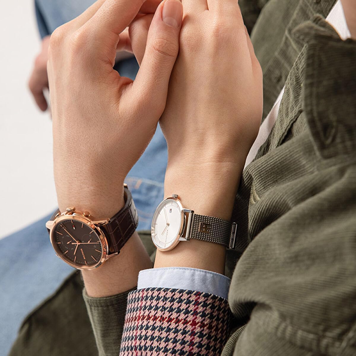Thumbnail 3 de Tommy Hilfiger Analog-Quarzuhr für Damen mit Edelstahl-Meshband (35 mm, bis 3 bar) – Silber, Gold, Roségold oder Navy