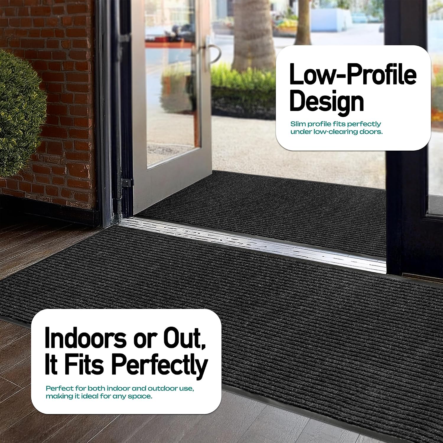 Detalle 2 de MaxMat Commercial Grade Entry Mat, 3 x 10 Feet (Black) – Heavy Duty Indoor/Outdoor