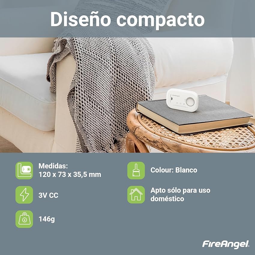 Thumbnail 5 de FireAngel FA6813 Detector de monóxido de carbono 10 años 📷