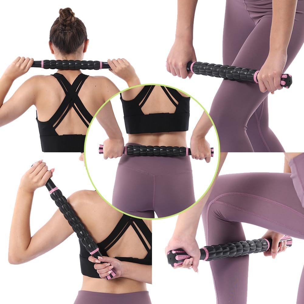 Thumbnail 6 de MZDXJ Muscle Roller Massage Stick for Deep-Tissue Muscle and Fascia Care, Pink/Black